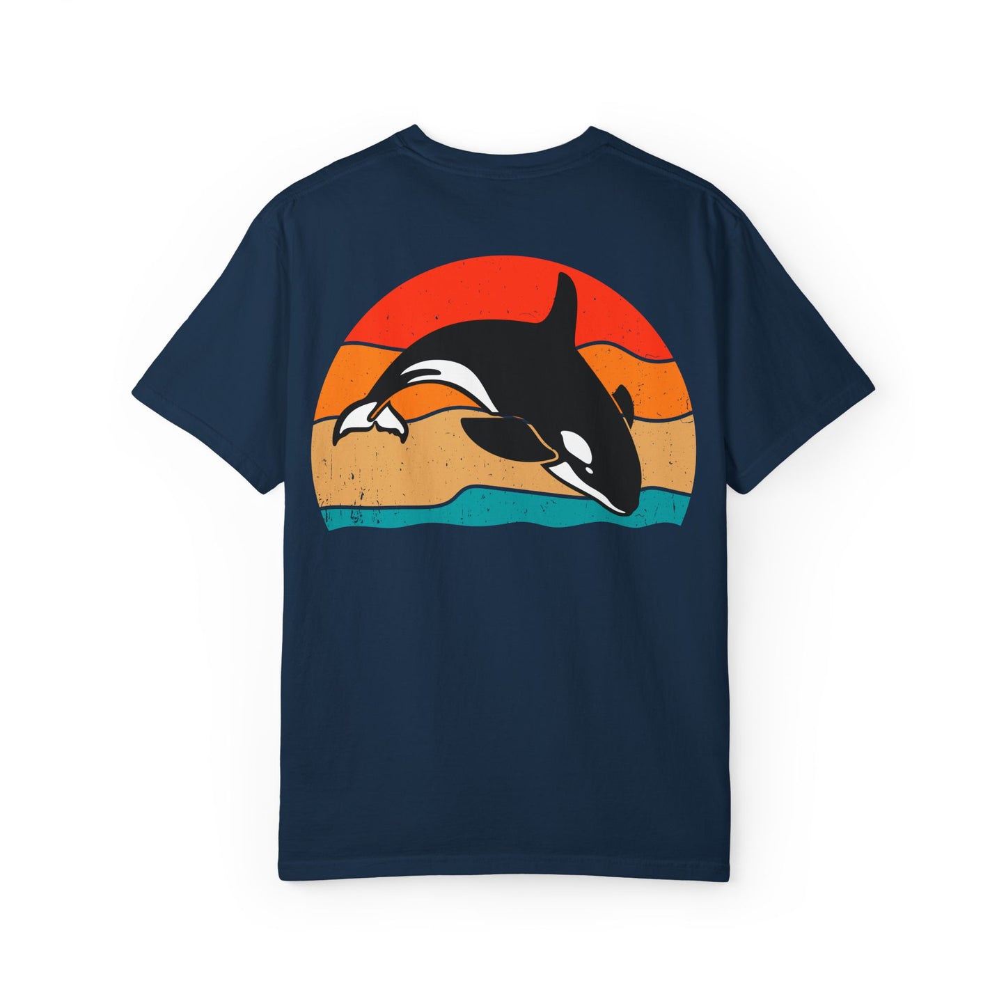 Ocean Sunset Orca Unisex T-Shirt - Relaxed, Vibrant Beach Vibes