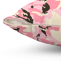 Trendy Pink Camo Square Pillow | Cozy Home Decor
