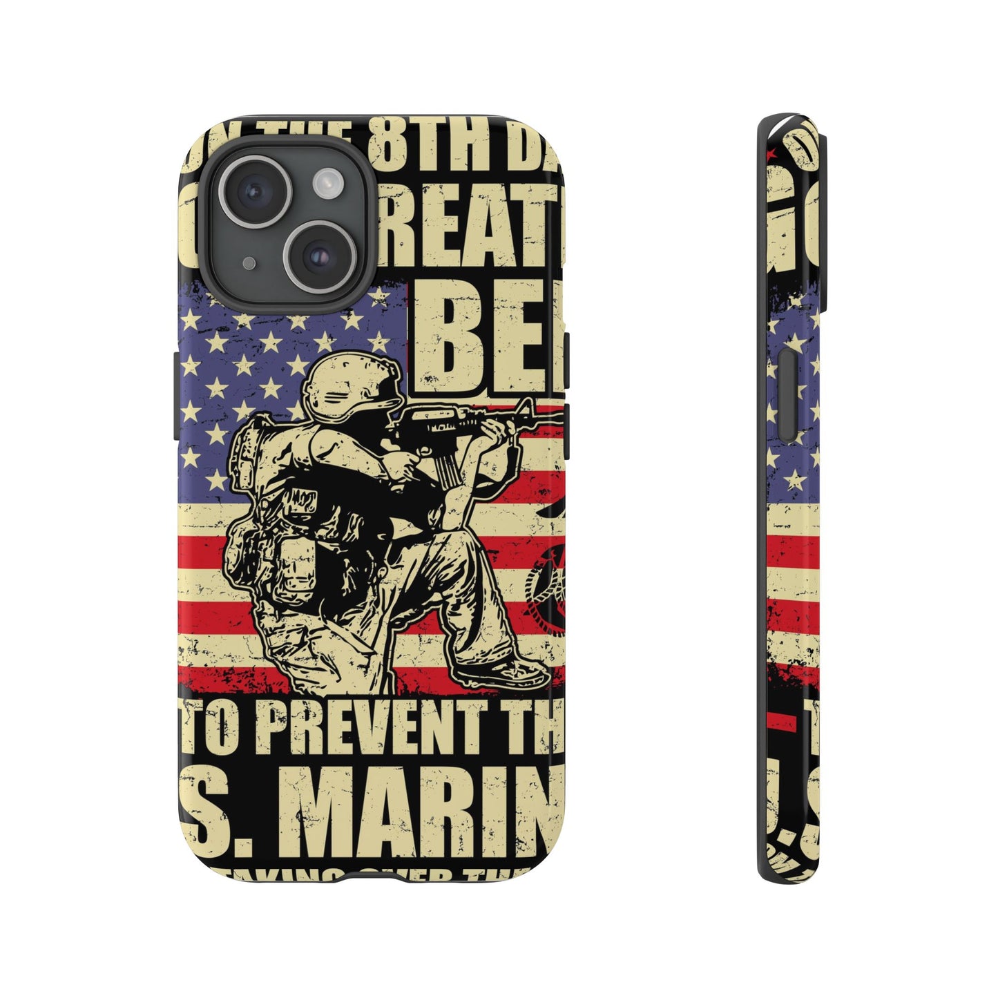 Military-Themed Phone Case - 'God Created Beer' Design