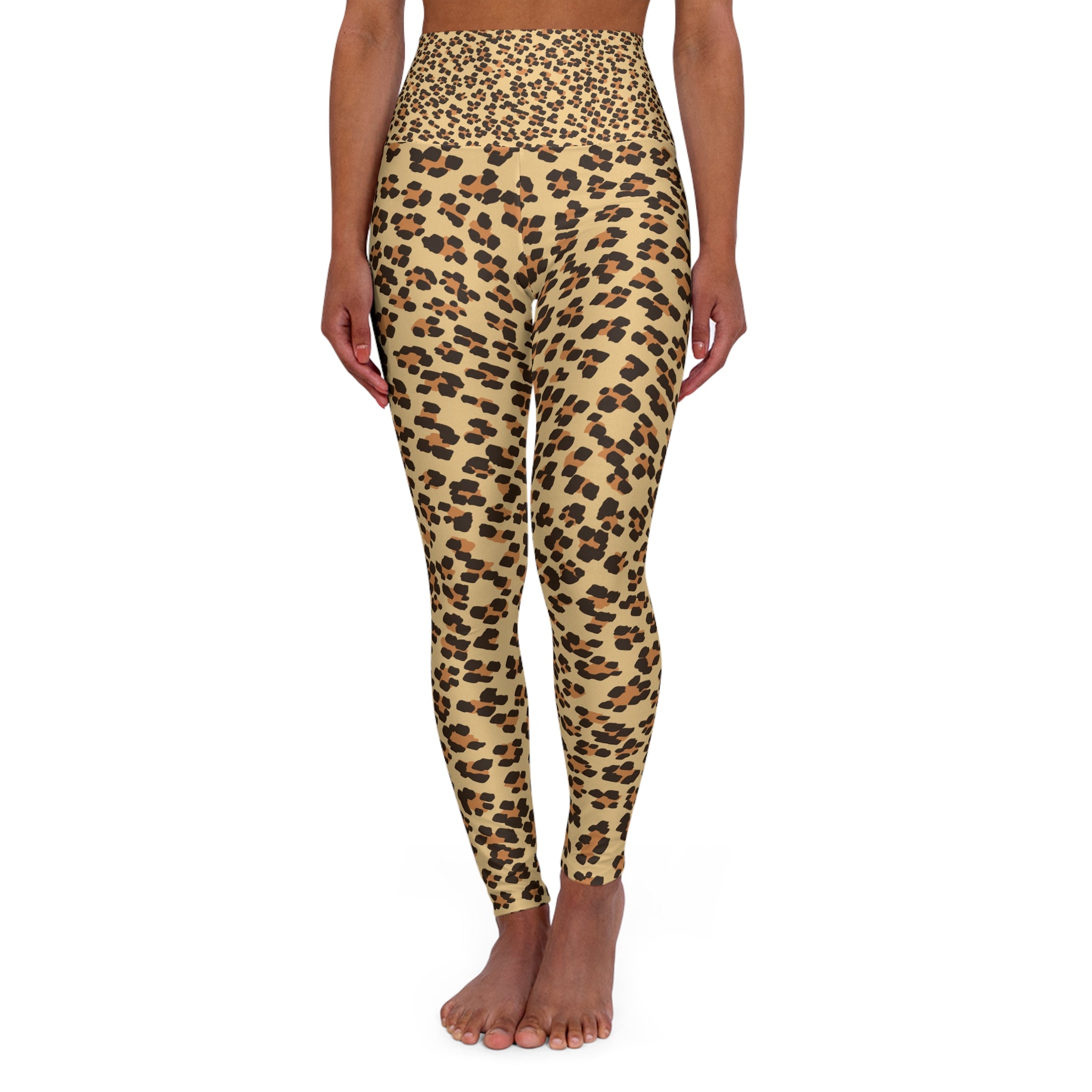 Leopard Print High Waisted Yoga Leggings - Stylish & Comfortable Activewear