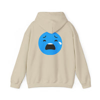 Emotional Expression Hoodie - Unisex Heavy Blend with Sad Face Design