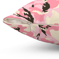 Trendy Pink Camo Square Pillow | Cozy Home Decor