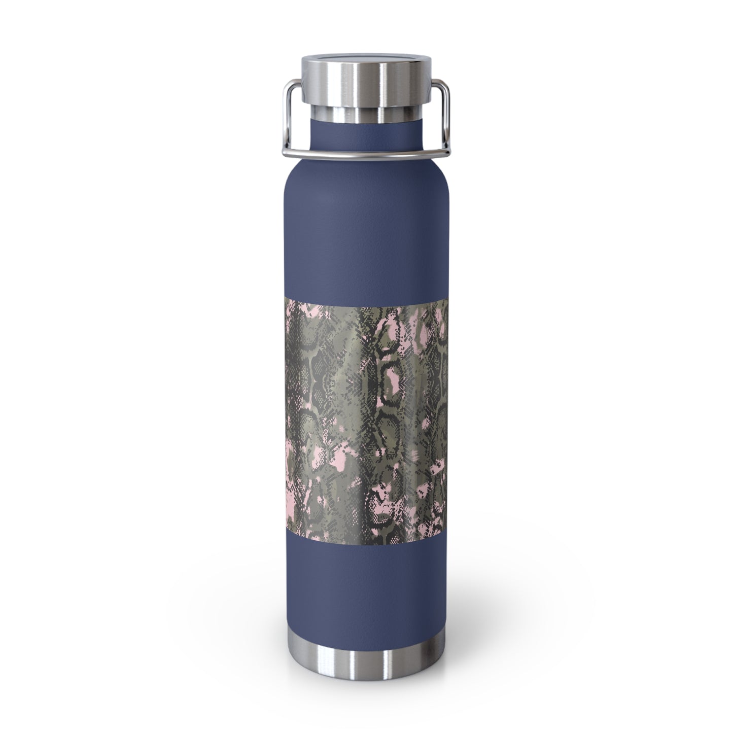 Stylish Copper Vacuum Insulated Bottle, 22oz - Trendy Snakeskin Design