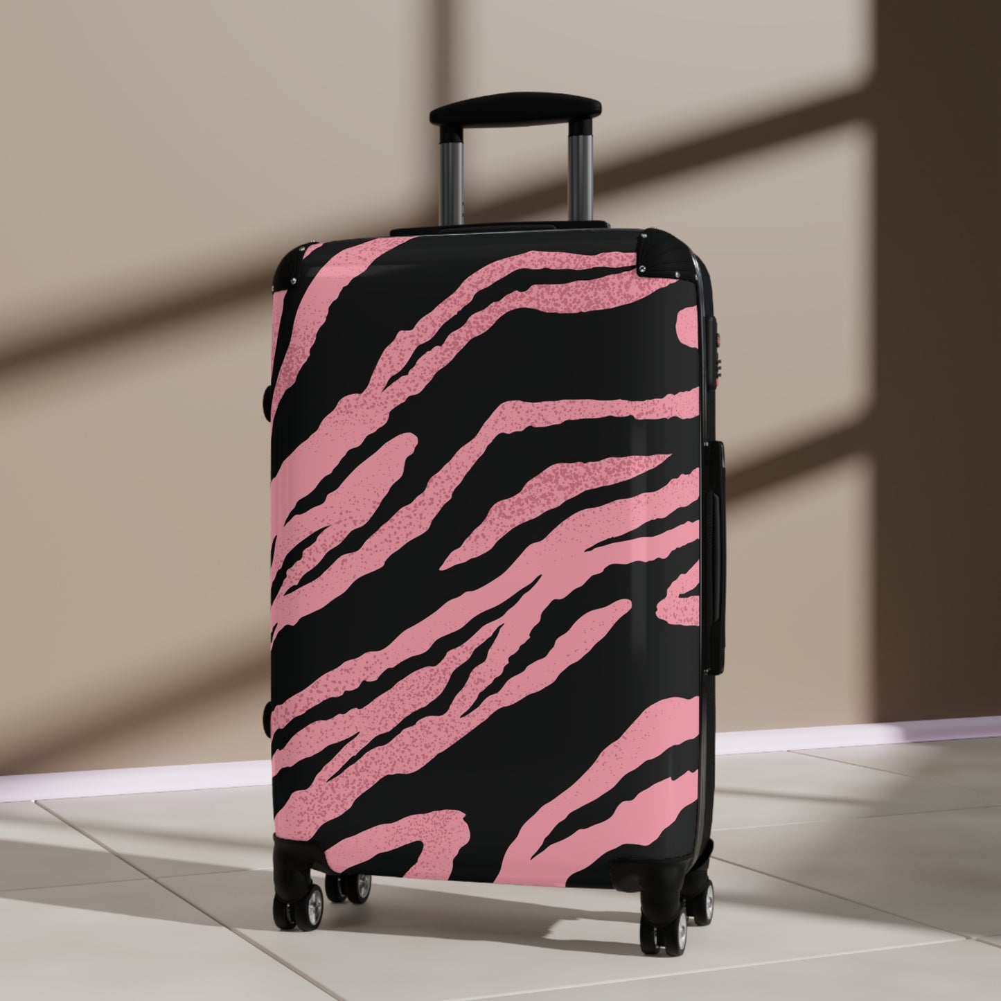 Wild Pink Zebra Pattern Suitcase – Stylish Travel Luggage for Fashion-Forward Adventurers