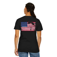 Patriotic Garment-Dyed T-Shirt - Vintage American Flag Design