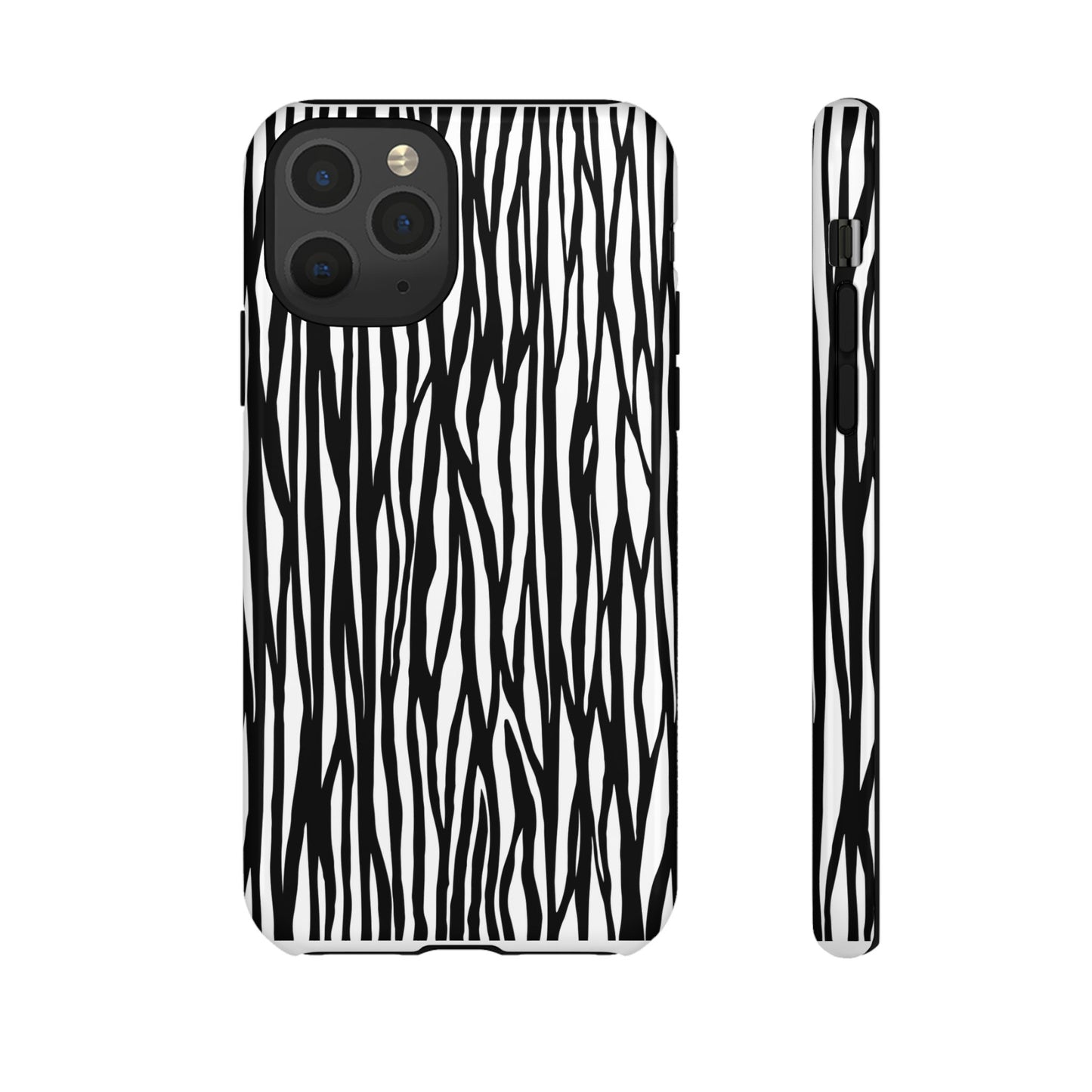 Tough Cases: Stylish Black and White Zebra Print Phone Case