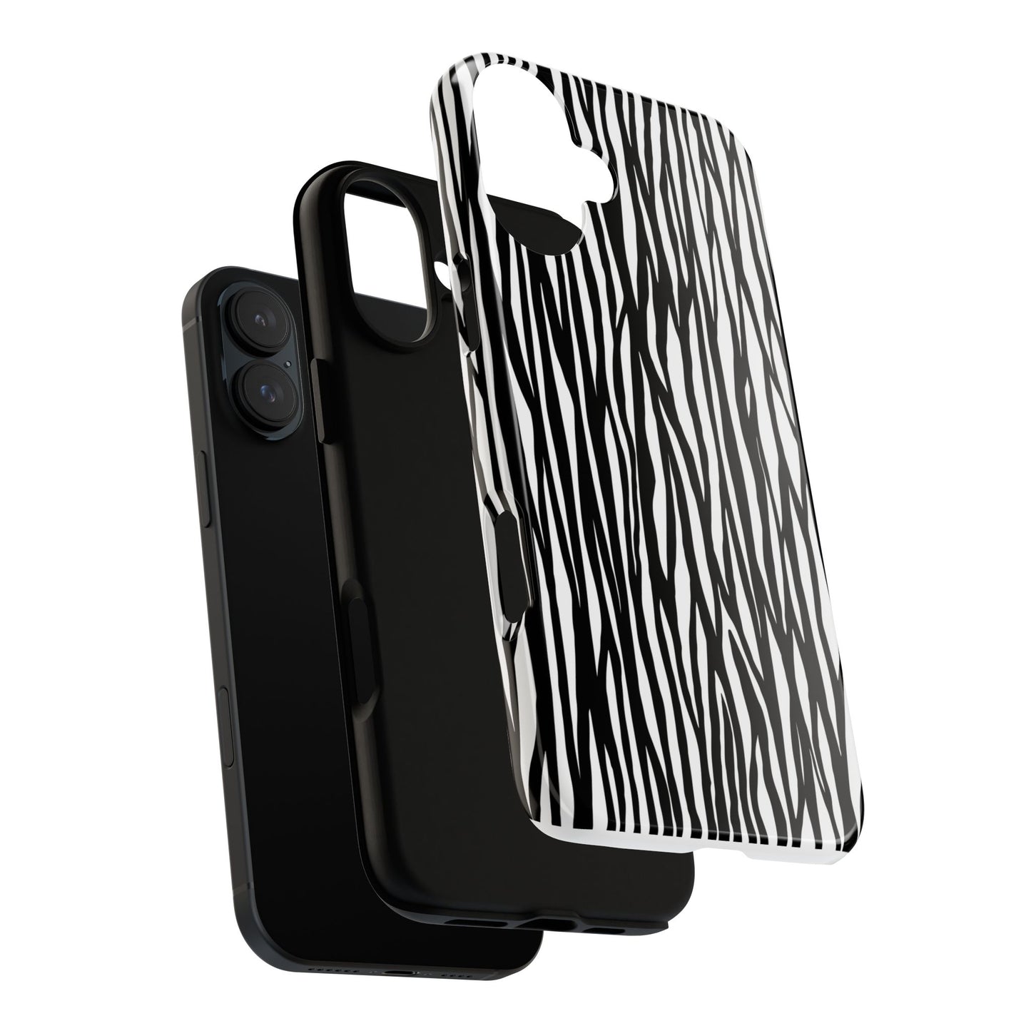 Tough Cases: Stylish Black and White Zebra Print Phone Case