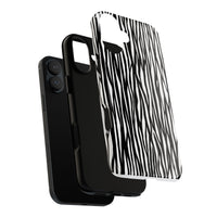 Tough Cases: Stylish Black and White Zebra Print Phone Case