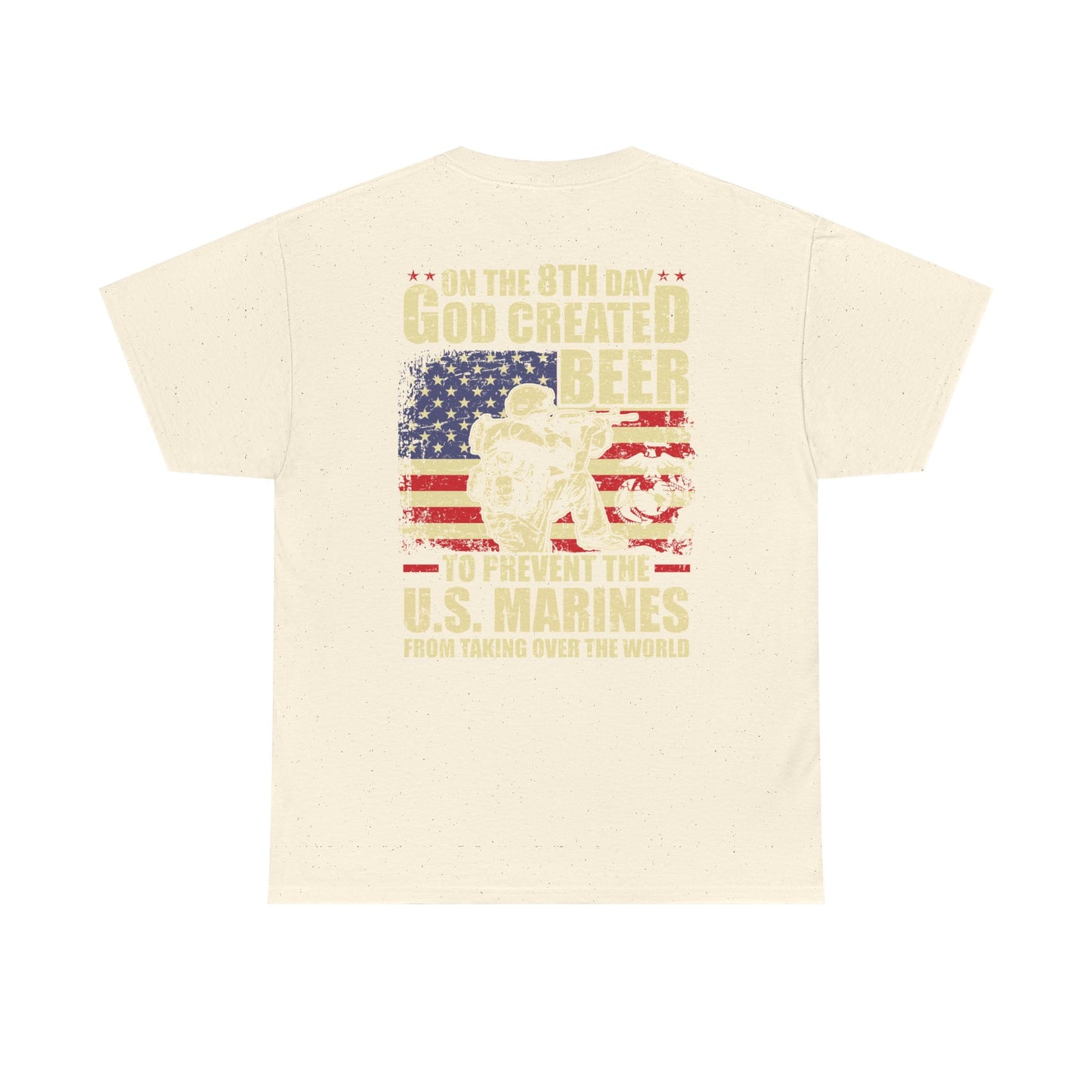God Created Beer Unisex Heavy Cotton Tee, Fun Patriotic Shirt, Gift for Beer Lovers, US Marines Support, July 4th Celebration