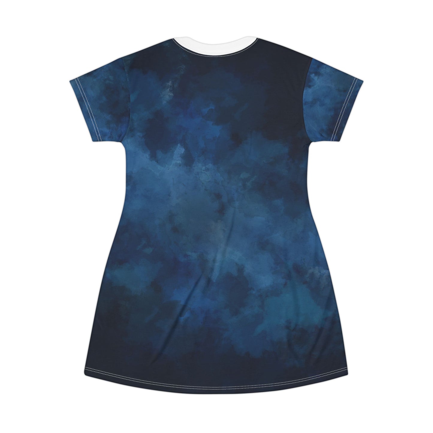 Chic Blue Tie-Dye T-Shirt Dress - Casual Summer Style