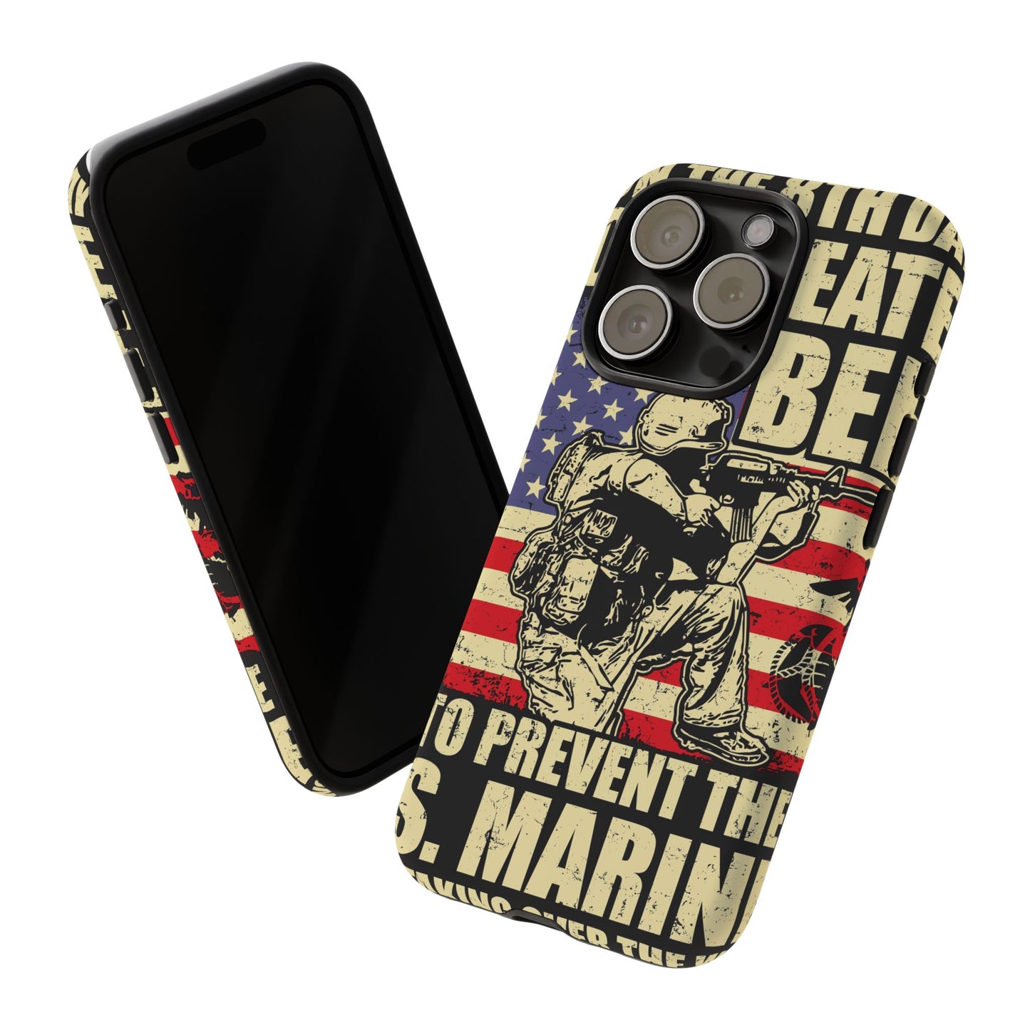 Military-Themed Phone Case - 'God Created Beer' Design