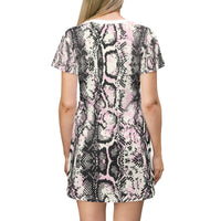 Snakeskin Print T-Shirt Dress - Stylish and Comfortable Casual Wear