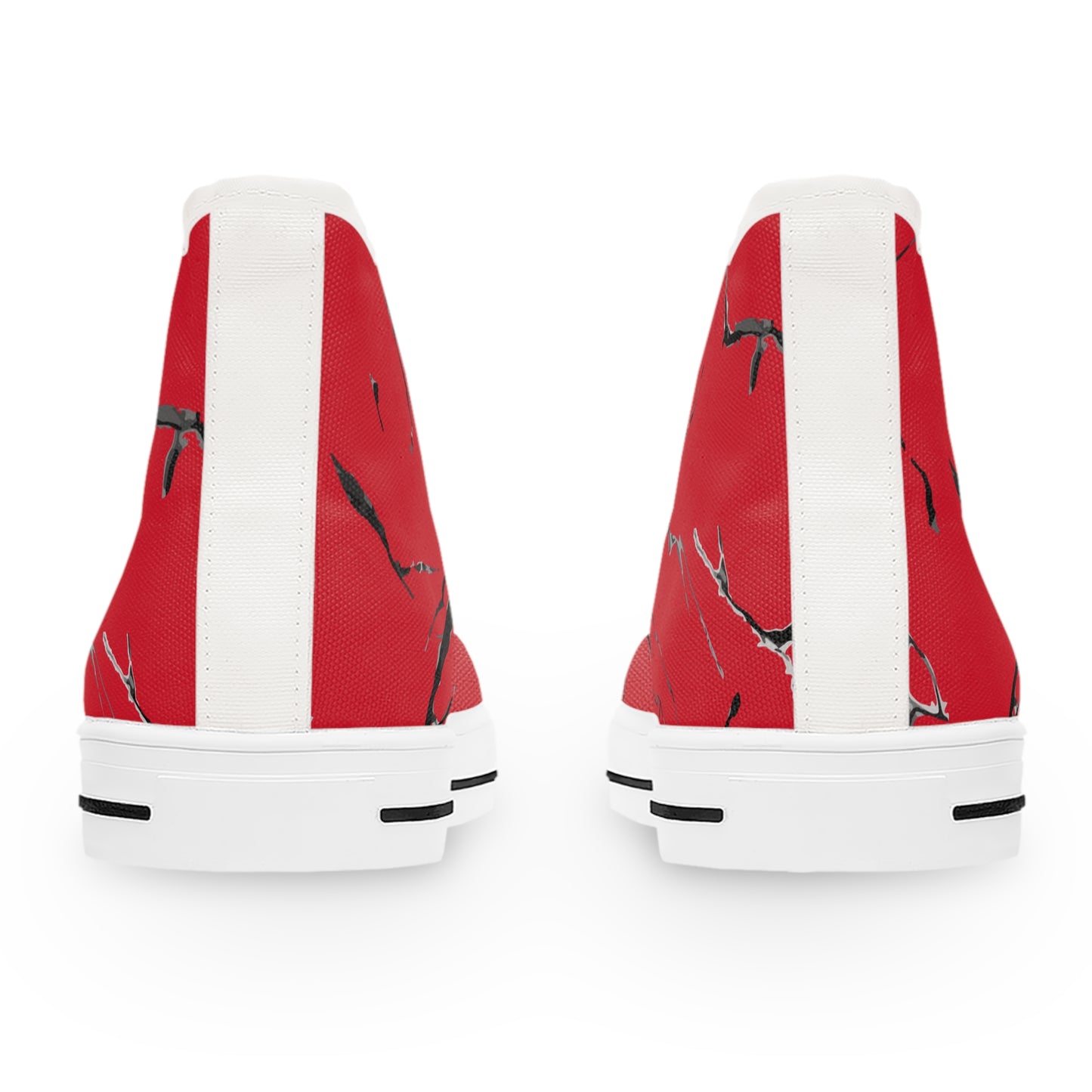 Stylish High Top Sneakers for Women - Red Artistic Design