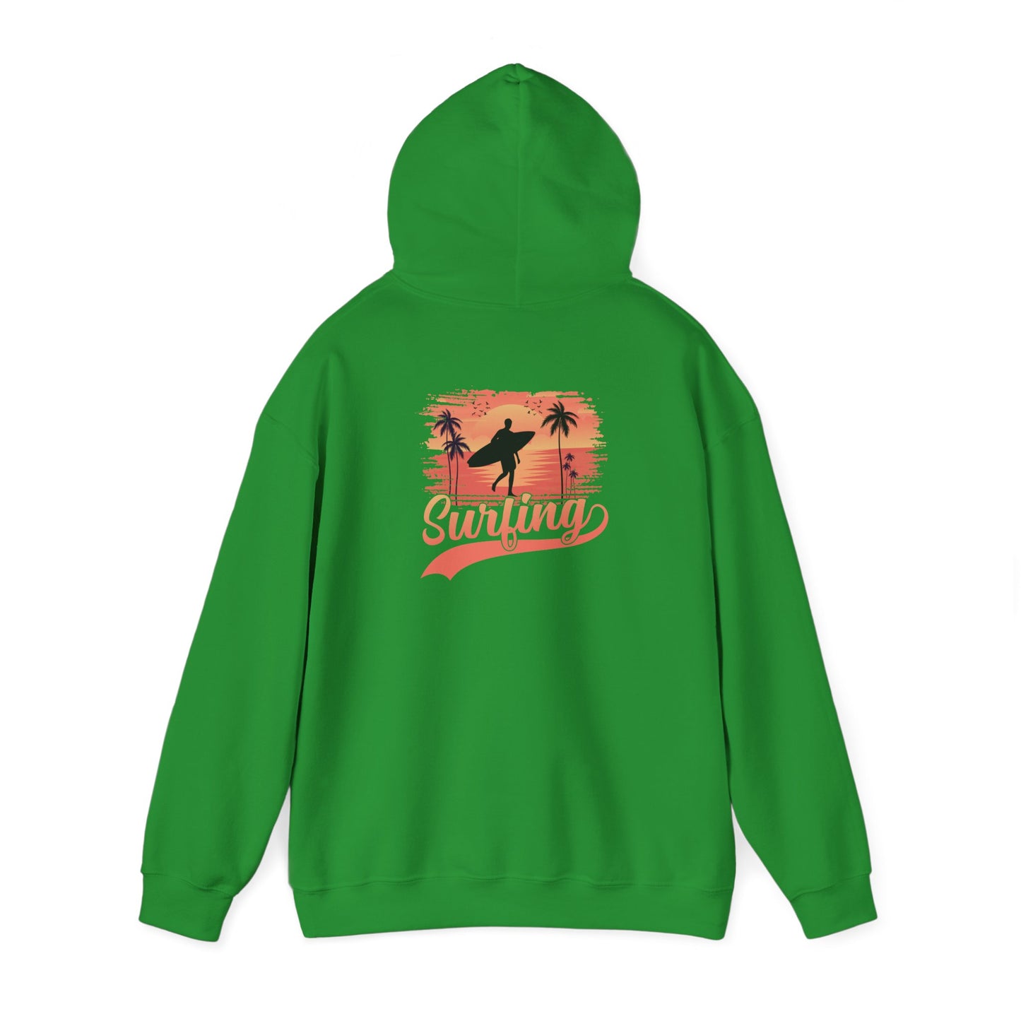 Surfing Vibes Hooded Sweatshirt, Beachwear, Gift for Surfers, Summer Fashion, Casual Wear, Coastal Style
