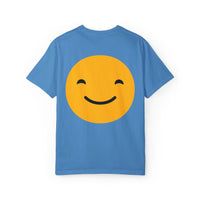 Happy Face Garment-Dyed T-shirt for Positive Vibes