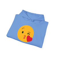 Kiss Emoji Hooded Sweatshirt | Unisex Heavy Blend™