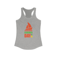 Summer Day Racerback Tank - Perfect for Beach Trips, Yoga, Festivals, and Summer Fun, Ladies' Casual Wear, Gift Idea