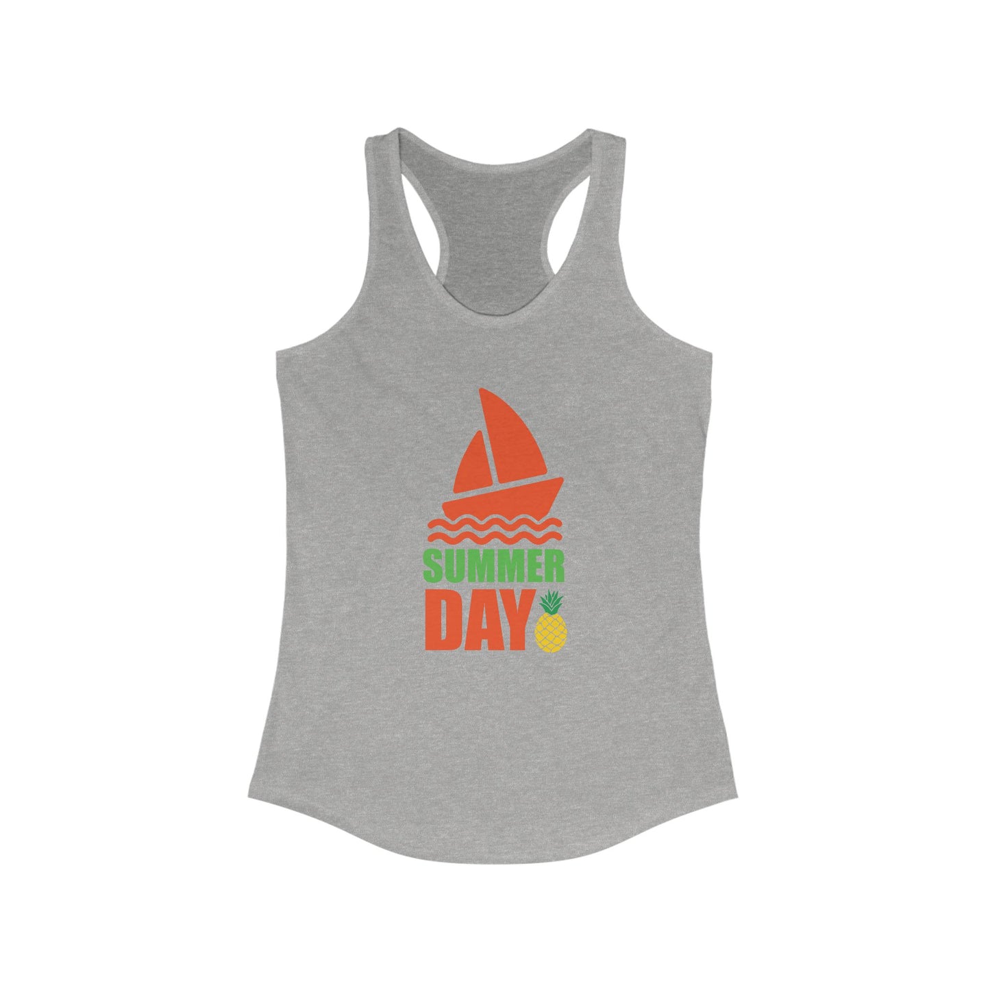 Summer Day Racerback Tank - Perfect for Beach Trips, Yoga, Festivals, and Summer Fun, Ladies' Casual Wear, Gift Idea