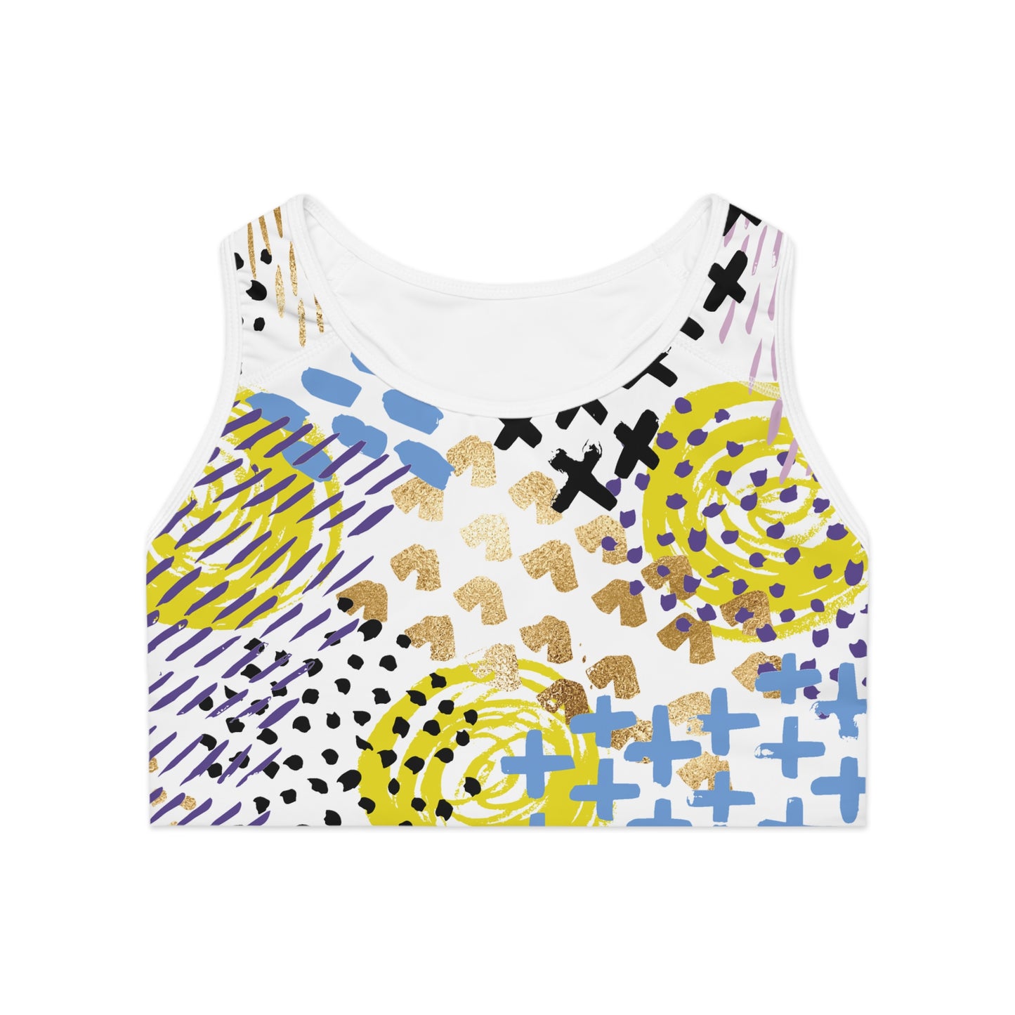 Vibrant Pattern Sports Bra - Stylish Activewear for Fitness Enthusiasts