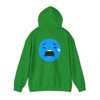 Emotional Expression Hoodie - Unisex Heavy Blend with Sad Face Design