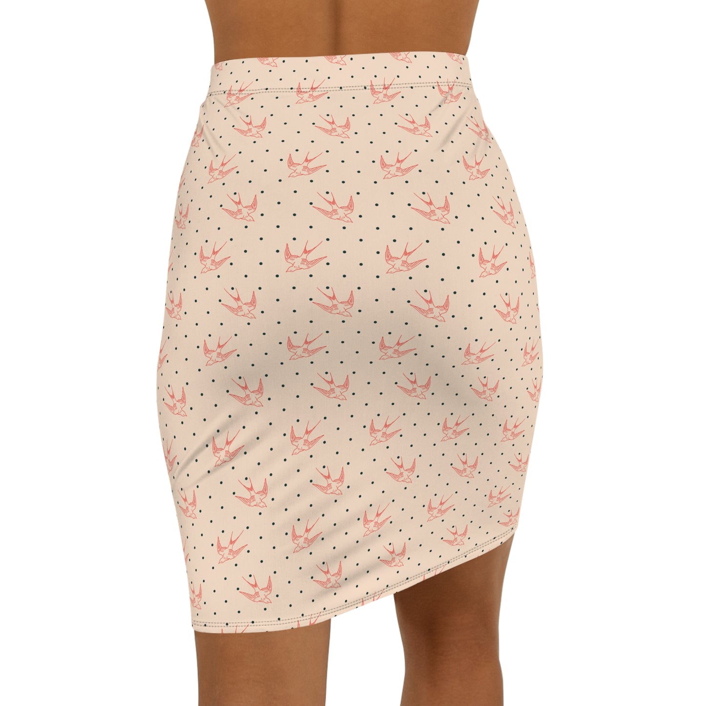 Floral Dot Print Mid-Waist Pencil Skirt for Women - Stylish & Elegant Fashion Piece