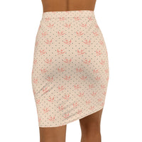 Floral Dot Print Mid-Waist Pencil Skirt for Women - Stylish & Elegant Fashion Piece