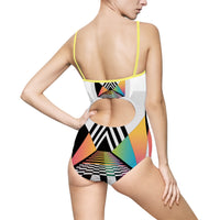 Colorful Geometric Women's One-Piece Swimsuit - Stylish Swimwear for Summer Fun