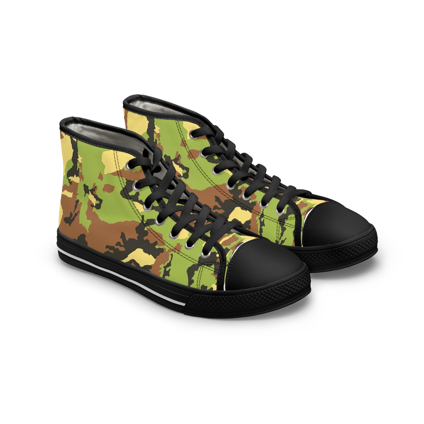 Camo Print Women's High Top Sneakers - Stylish & Trendy Footwear for Everyday Adventure