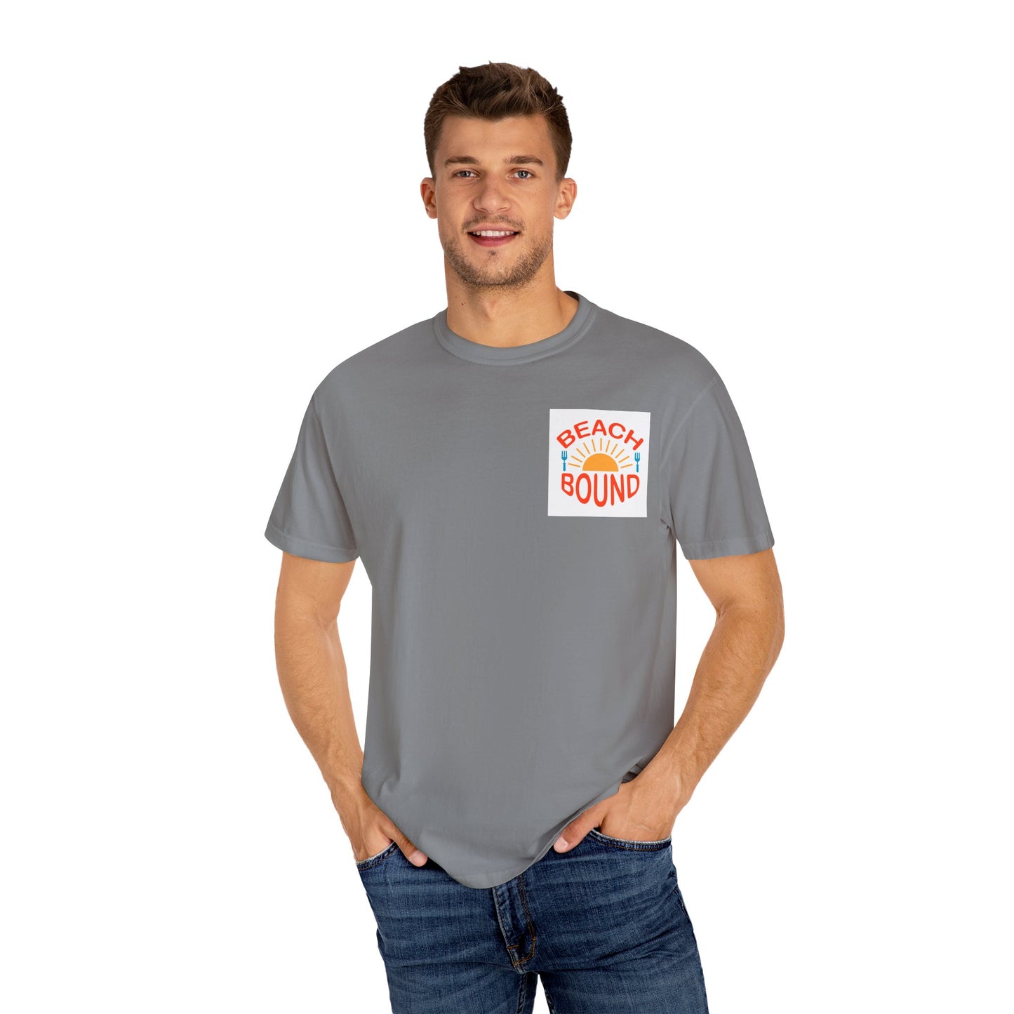 Beach Bound Unisex Garment-Dyed T-Shirt, Summer Vibes, Casual Wear, Beach Trip, Vacation Shirt, Outdoor Activities