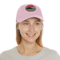 Retro Sunset Dad Hat with Leather Patch
