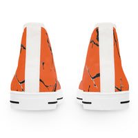 Stylish Orange Marble Women's High Top Sneakers
