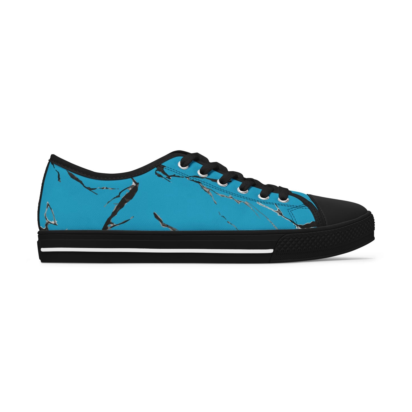 Stylish Women's Low Top Sneakers with Blue Abstract Design