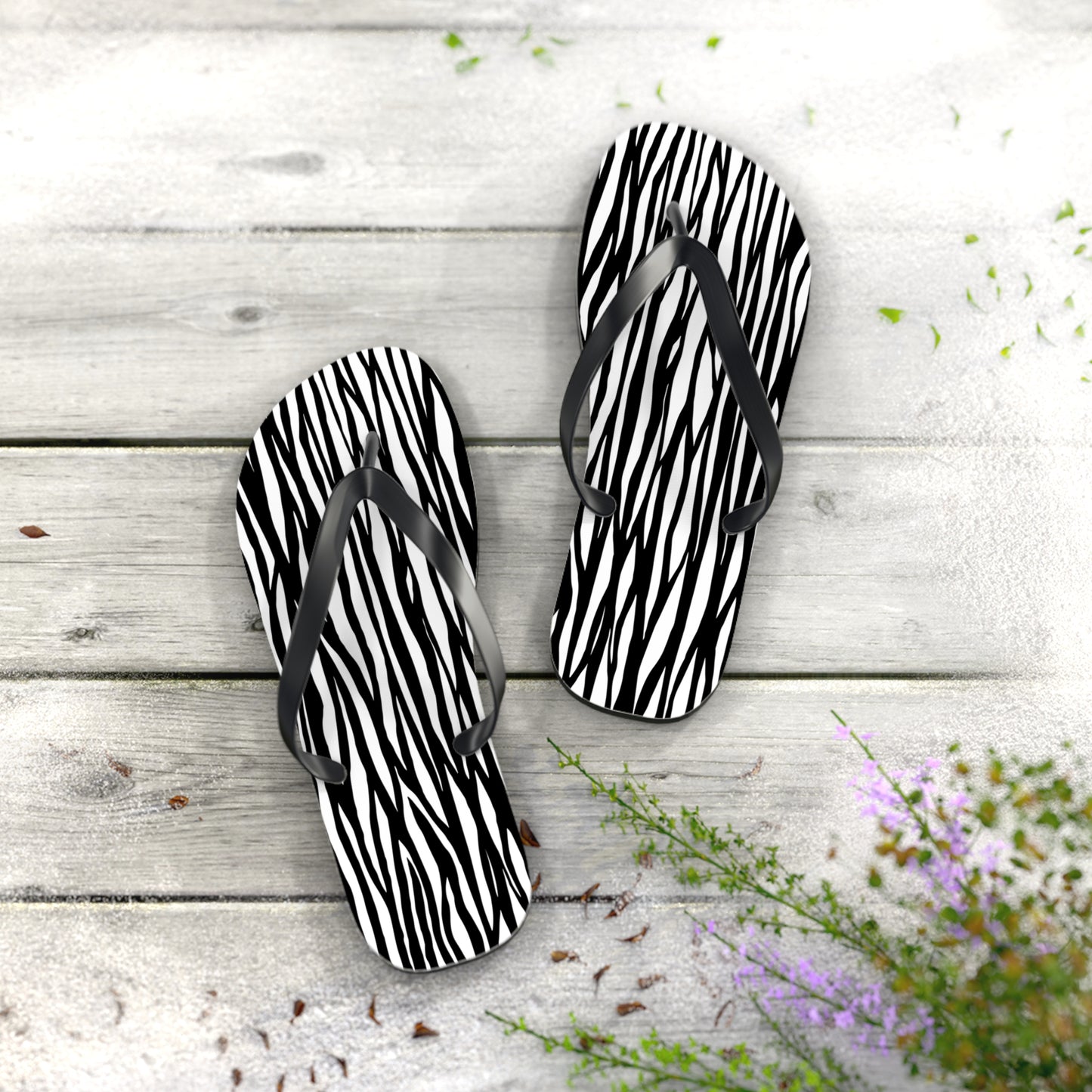 Zebra Print Flip Flops - Stylish Summer Footwear