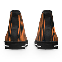 Wild Style Women's High Top Sneakers - Orange Tiger Print