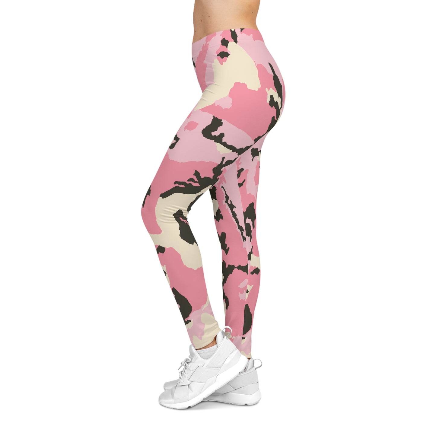 Trendy Pink Camo Women&#039;s Casual Leggings - Stylish & Comfortable Activewear