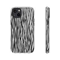 Tough Cases: Stylish Black and White Zebra Print Phone Case