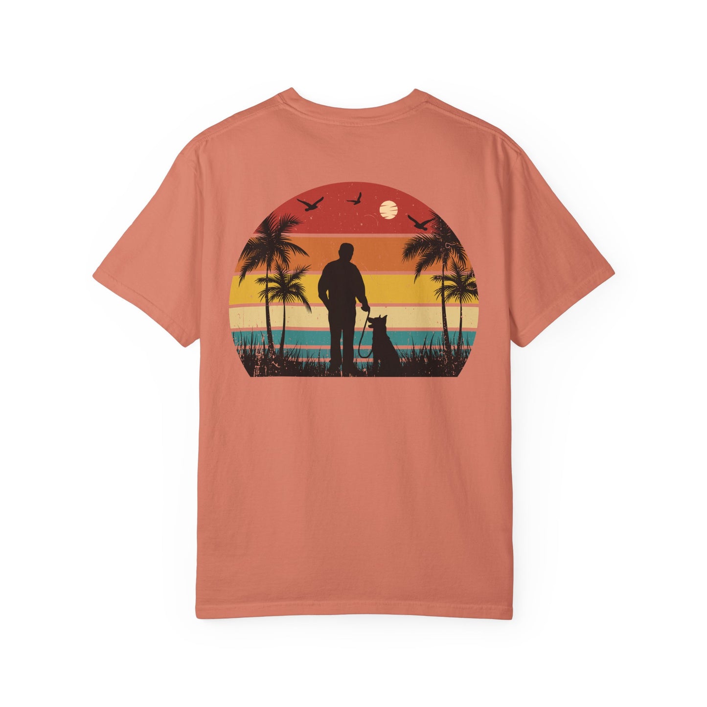 Sunset Silhouette Unisex T-Shirt, Perfect for Nature Lovers, Pet Owners, Casual Days, Summer Outings, Gift for Him or Her