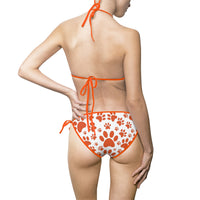 Playful Paw Print Bikini Swimsuit