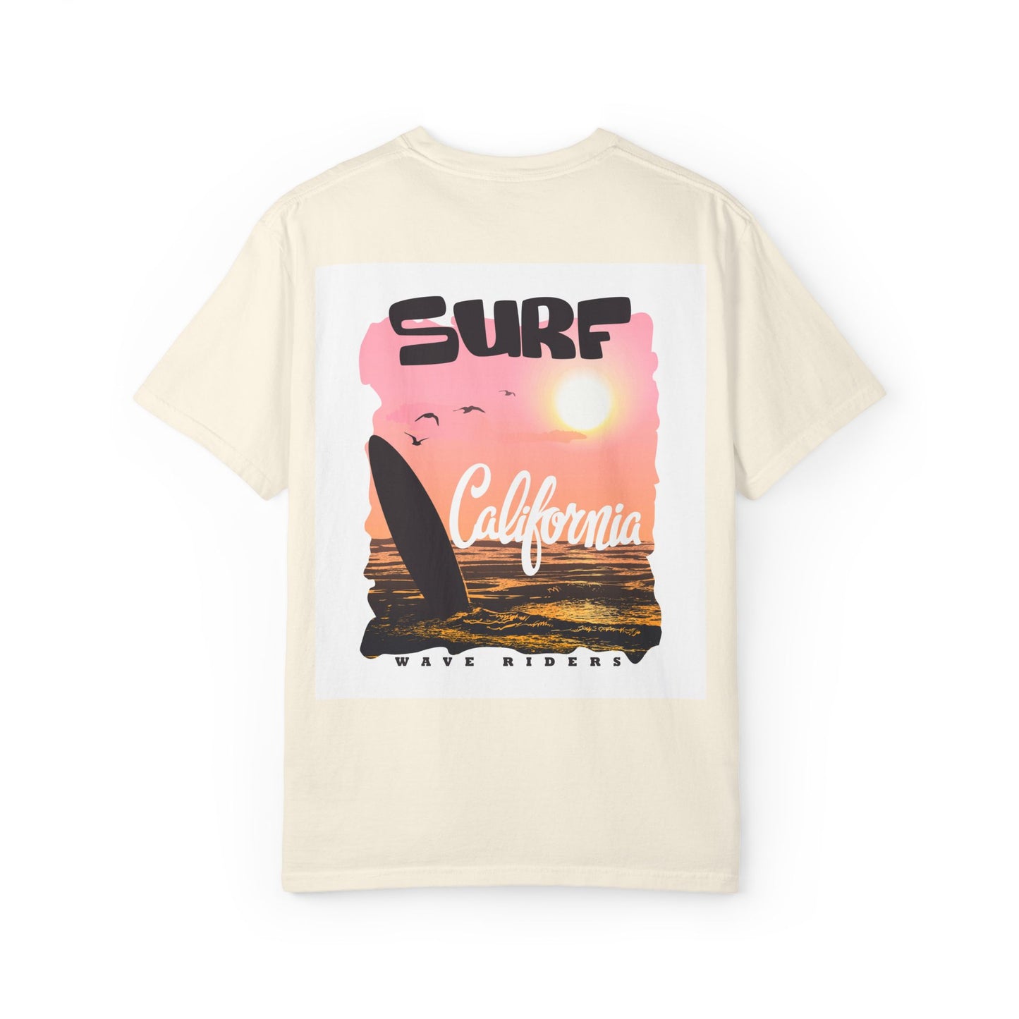 California Surf Graphic Tee - Unisex Garment-Dyed T-Shirt for Beach Lovers, Summer Vibes, Gift for Surfers, Casual Wear,