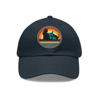 Cats and Sunset Dad Hat - Vintage Leather Patch Cap