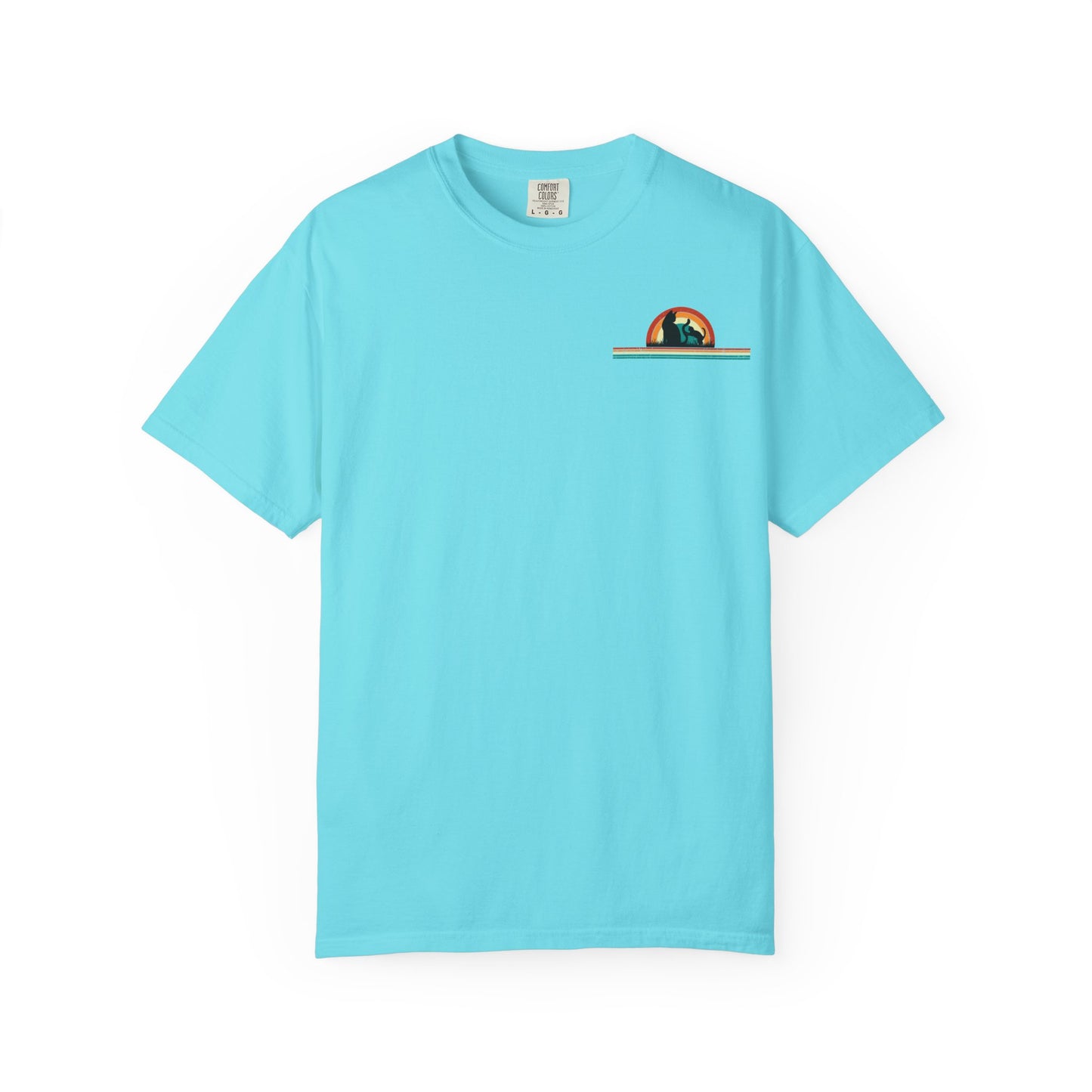 Unisex Cat & Dog Sunset Graphic T-Shirt - Casual Animal Lover Tee