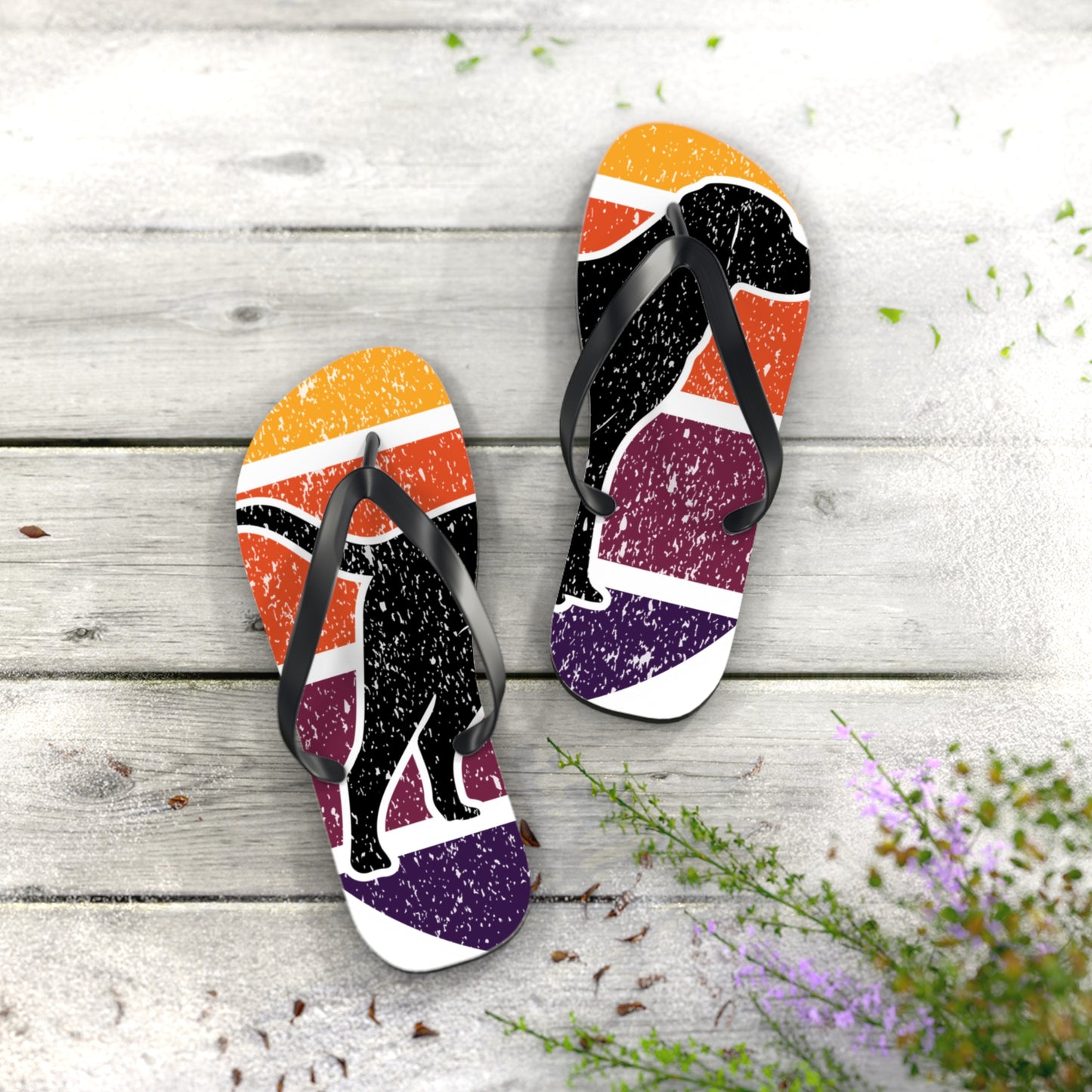 Retro Dog Lover Flip Flops - Fun and Stylish Sandals for Summer Adventures