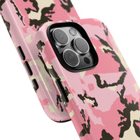 Stylish Tough Phone Case – Pink Camo Design for Bold Protection  Make a statement while keeping your phone safe with this eye-catching pink camouflage case that blends fashion with durability.