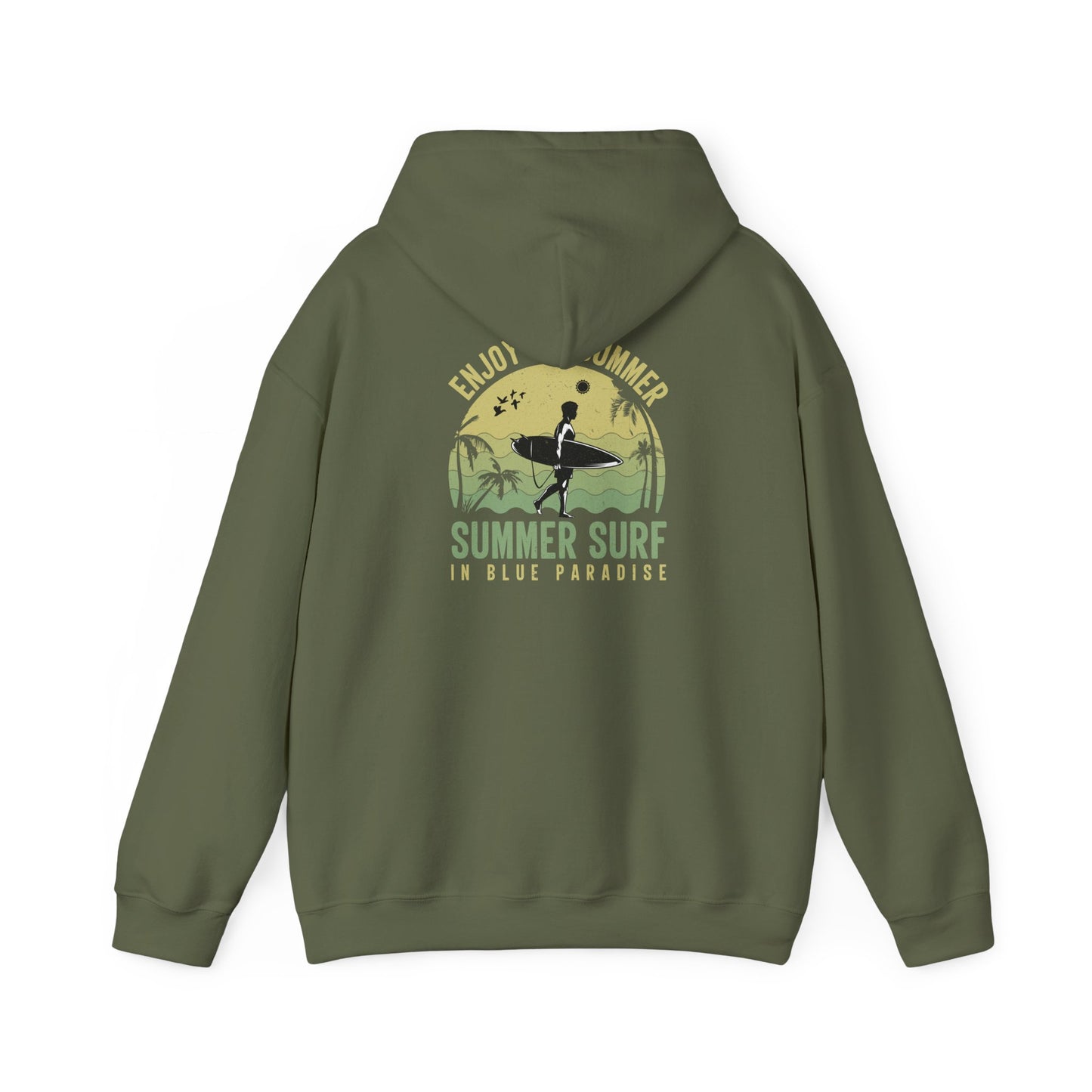 Summer Surf Vibes Hoodie – Unisex Heavy Blend™ Sweatshirt for Beach Lovers, Perfect Gift for Surfing, Casual Wear, Summer
