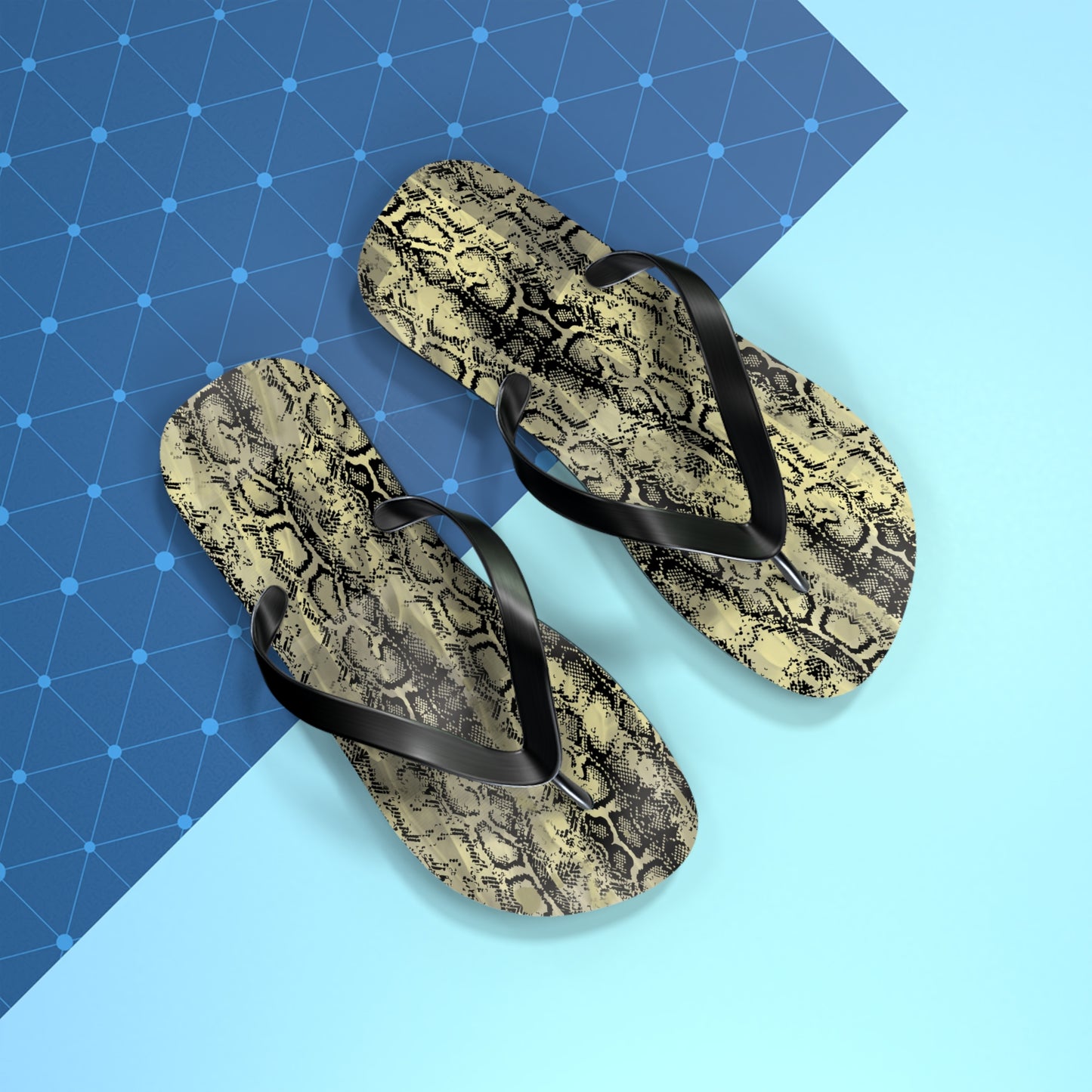 Snakeskin Flip Flops - Trendy Summer Footwear for Beach Days