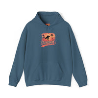 Surfing Vibes Hooded Sweatshirt, Beachwear, Gift for Surfers, Summer Fashion, Casual Wear, Coastal Style
