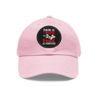 Dad Hat, Workout Cap with Leather Patch - Gym Pride, Motivational Fitness Gift - Round Brim Baseball Cap, Sport Headwear,