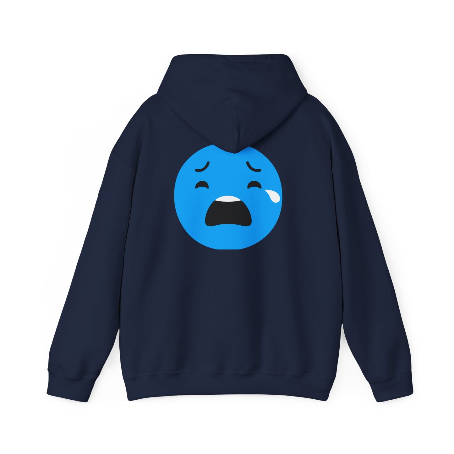 Emotional Expression Hoodie - Unisex Heavy Blend with Sad Face Design