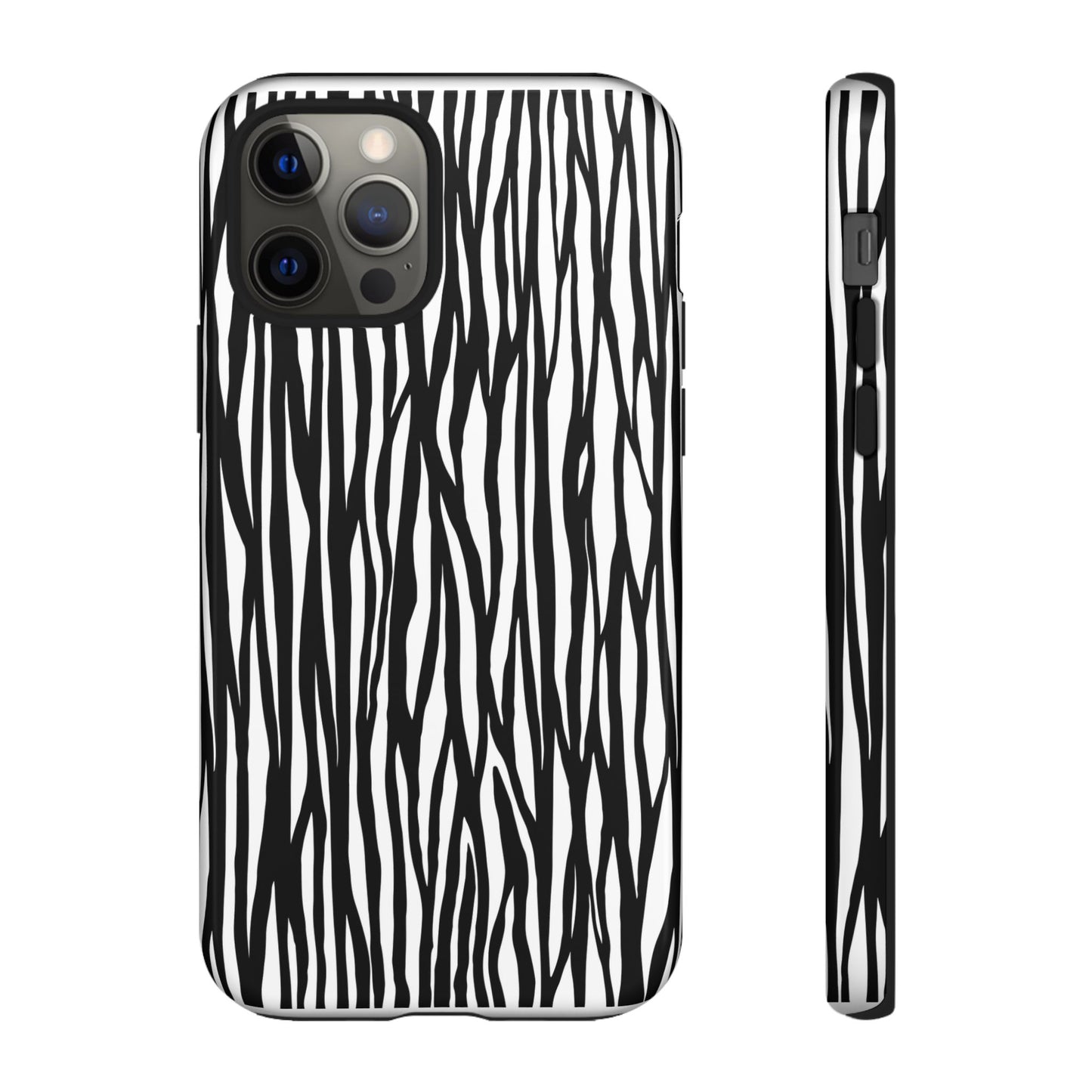 Tough Cases: Stylish Black and White Zebra Print Phone Case