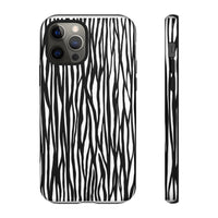 Tough Cases: Stylish Black and White Zebra Print Phone Case